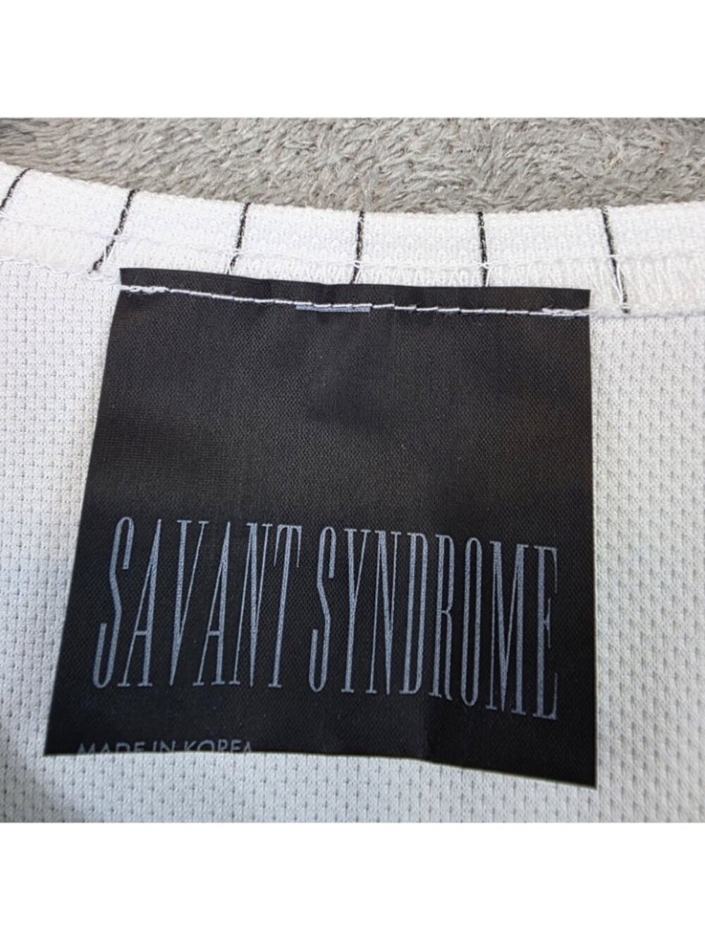 Savant Syndrome T-Shirt Womens L White Stripe Lace 00 Kimono Sleeve Cropped - Picture 3 of 7